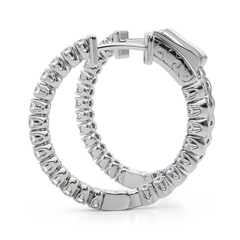 14K White Gold Classic Inside Out U-Prong Lab Diamond Hoop Earrings (1 3/4 ct. tw.)